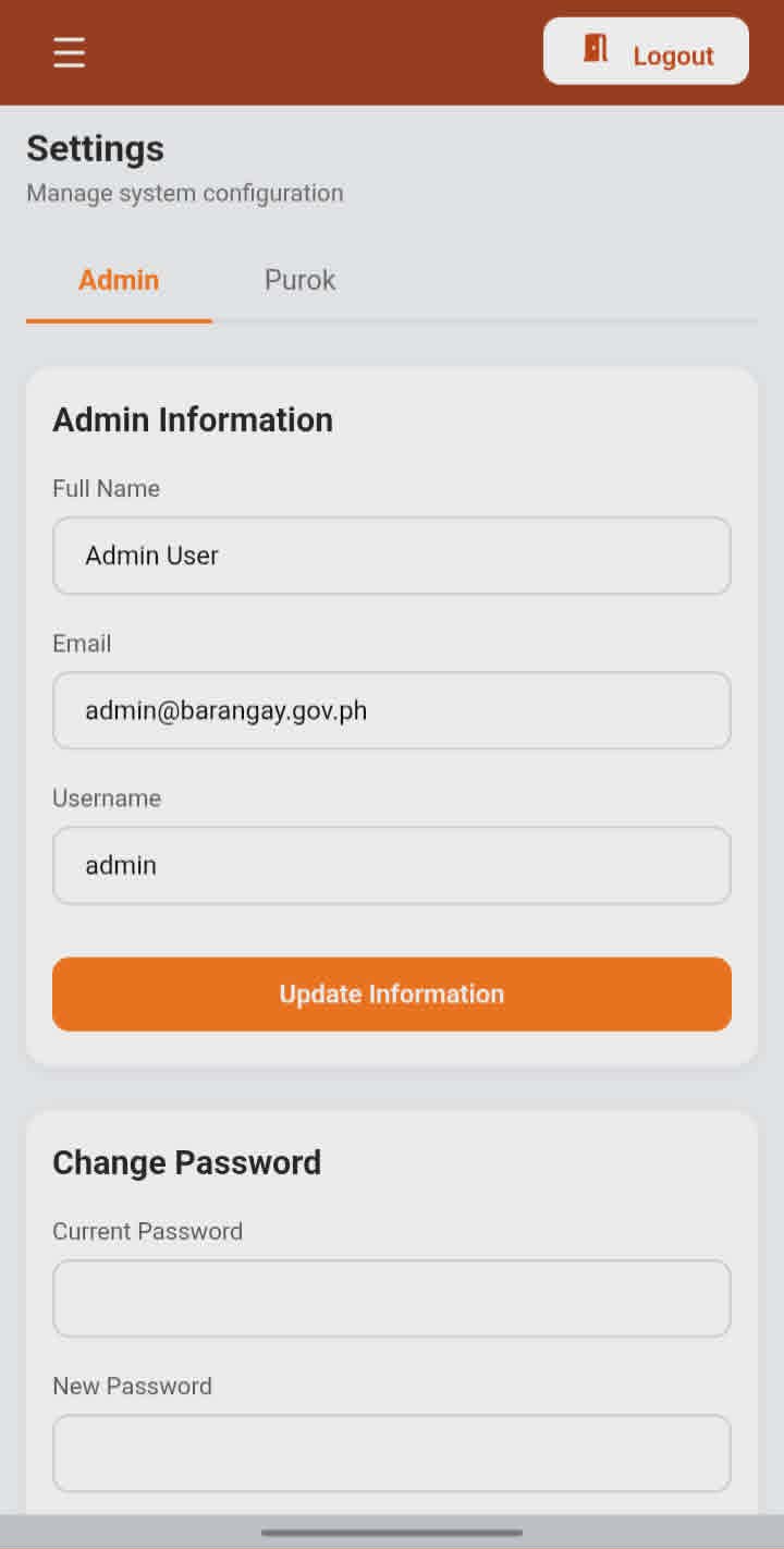 Settings - Purok